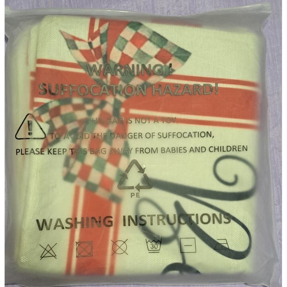 Set of 4 Merry Christmas Bows & Plaid Zippered Throw Pillow Covers 22x22 Inch - Picture 5 of 6